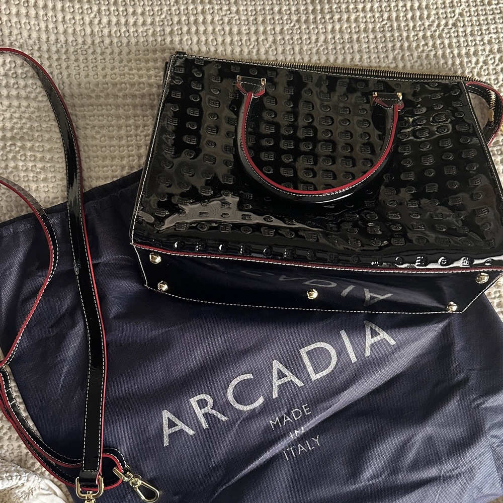 Arcadia Black Patent Purse